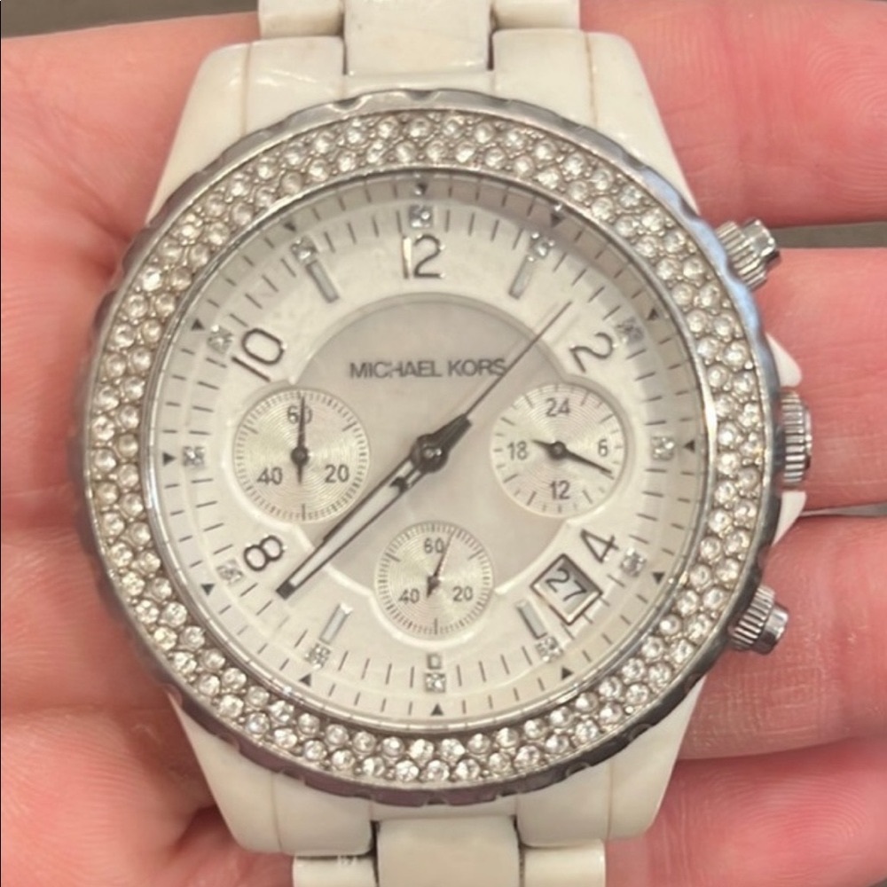 Michael Kors Women's Runway White Watch